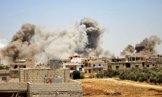 Syrian troops launch airstrike against rebels in Daraa