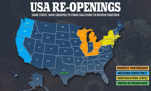 4 US states likely to reopen in early May 