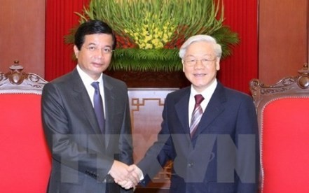 KPV-Generalsekretär Nguyen Phu Trong führt Abschiedstreffen mit dem laotischen Botschafter