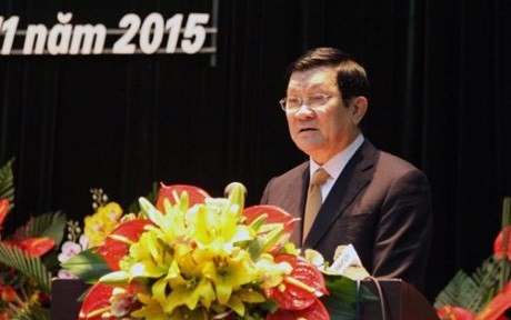 Staatspräsident Truong Tan Sang nimmt an der Konferenz des Wissenschafts- und Geschichtsverbands tei