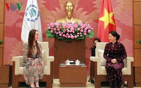 Parlamentspräsidentin Nguyen Thi Kim Ngan empfängt IPU-Leiter