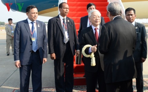 KPV-Generalsekretär, Staatspräsident Nguyen Phu Trong beginnt den Staatsbesuch in Kambodscha