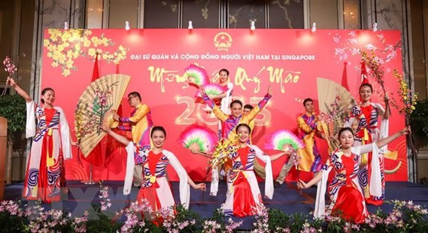 Vietnamesen in Singapur feiern das traditionelle Tetfest