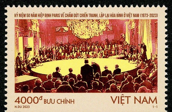 Ausgabe der Briefmarkenserie zum 50. Jahrestag des Pariser Abkommens