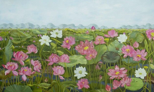 Ausstellung über Lotusblumen in Hanoi