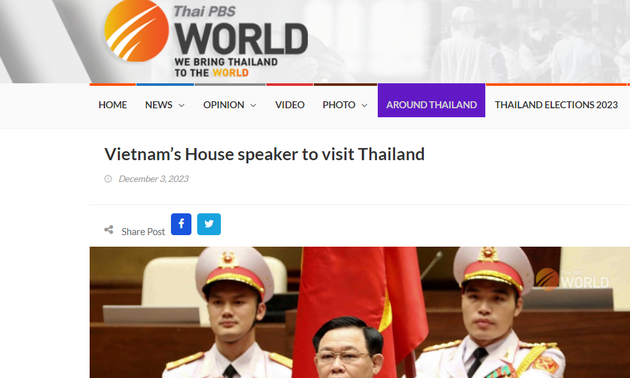 Thailands Medien berichten über den Besuch des vietnamesischen Parlamentspräsidenten