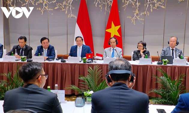 Premierminister Pham Minh Chinh und Indonesiens Präsident leiten den hochrangigen Unternehmensdialog beider Länder