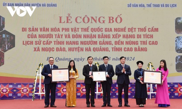 Anerkennung der Brokatweberei der Volksgruppe Tay in Cao Bang als nationales immaterielles Kulturerbe