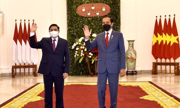 越南政府总理范明政与印尼总统佐科·维多多举行双边会晤