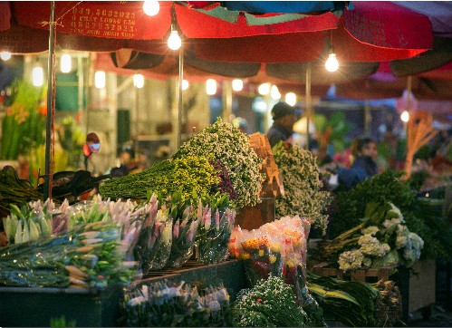 Hanoi flower markets at Tet