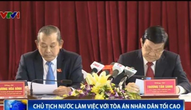 President Truong Tan Sang calls for better court officials