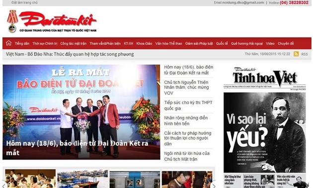 Dai Doan Ket (Great Unity) online newspaper launched 