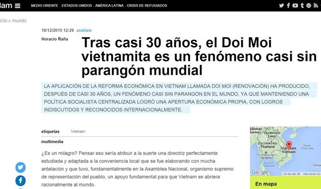 Argentina media hails Vietnam’s renewal process