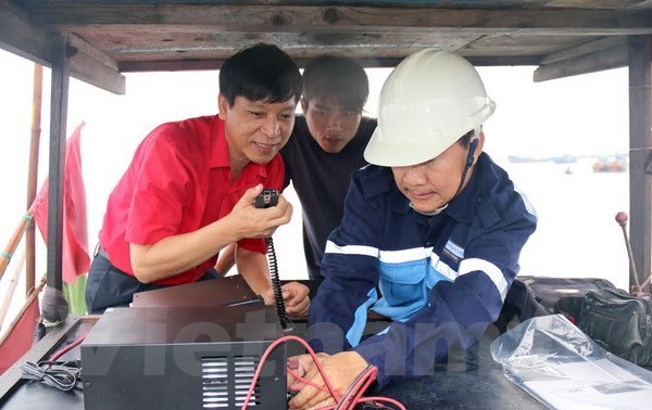 Communications equipment offered to fishermen in coastal provinces