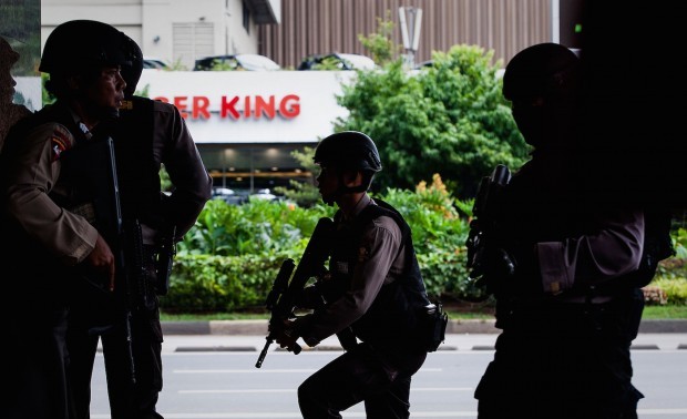A terrorist attack in Jakarta, Indonesia kills at least 7 people