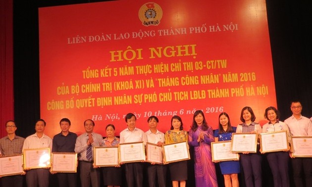 Hanoi Labor Union reviews 5 years implementing the Politbureau resolution 03
