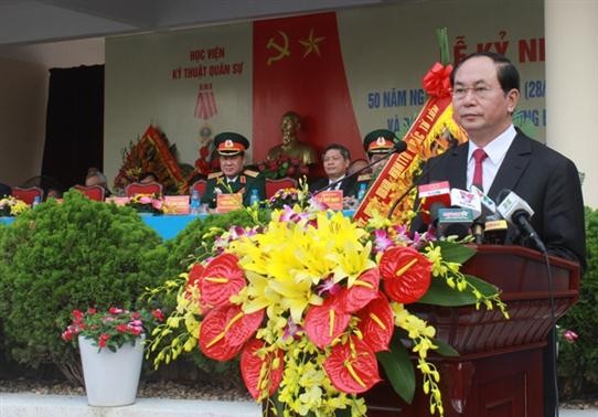 President Tran Dai Quang attends 50th anniversary of Military Technical Academy