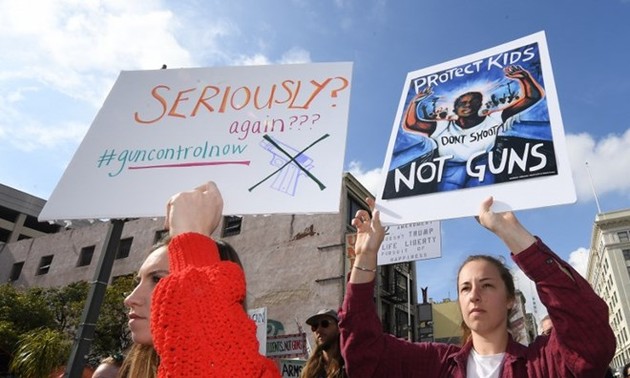 People marched to demand tough gun-control laws in US 