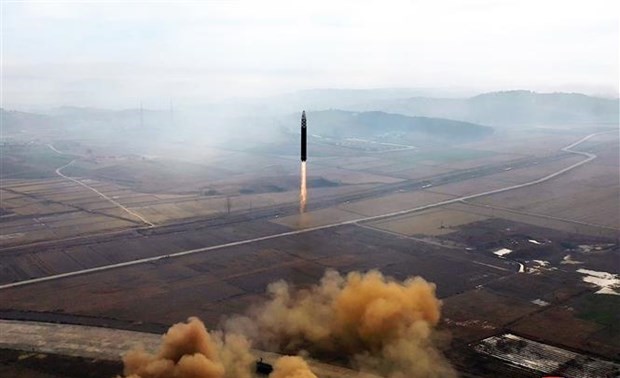 North Korea holds test-fires of super-large multiple rocket launchers