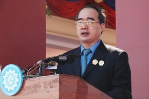 Rencontre des présidents des fronts de la patrie du Cambodge, du Laos et du Vietnam