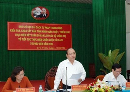 Nguyen Xuan Phuc dans la province de Trà Vinh