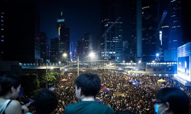 Hongkong : Manifestations suivies lors de la fête nationale chinoise