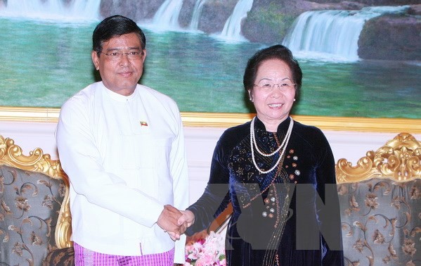 Nguyen Thi Doan à une conférence sur la prévention des catastrophes naturelles