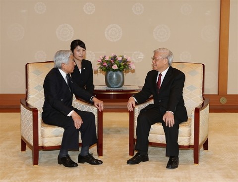 Entrevue entre Nguyen Phu Trong et l’empereur japonais Akihito