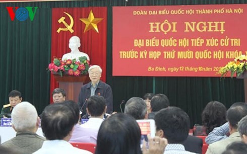 Nguyen Phu Trong rencontre des électeurs de Hanoi