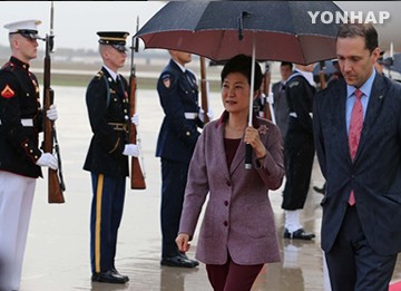 Arrivée de Park Geun-hye à Washington