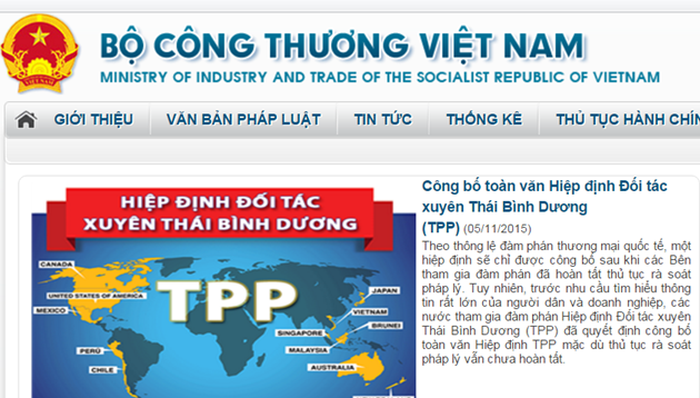 Le Vietnam publie le texte intégral du TPP