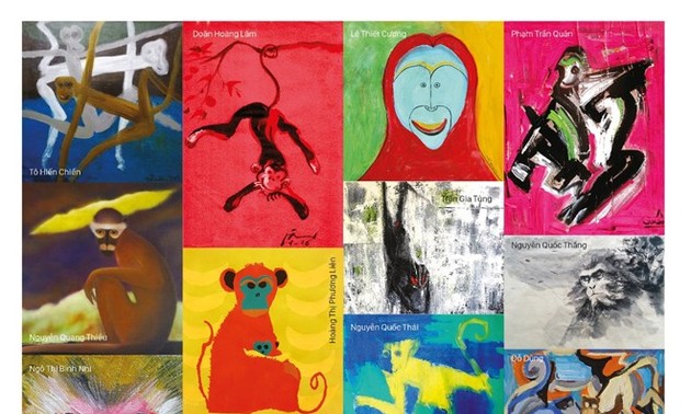 Exposition de 25 tableaux sur le singe