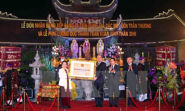 Certificat de vestige national spécial au temple de Trân Thuong