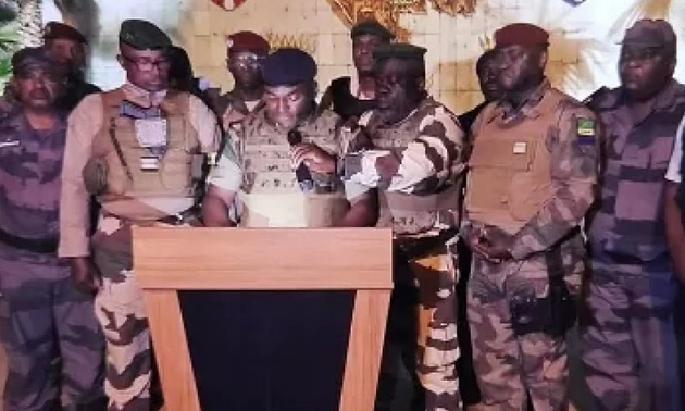 Gabon military officers declare coup after general election, drawing international concern