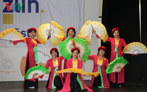 Menyosialisasikan kebudayaan Vietnam di pesta internasional multi etnis di Republik Czech