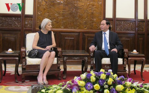 Presiden Tran Dai Quang menerima Duta Besar Denmark, Charlotte Laursen