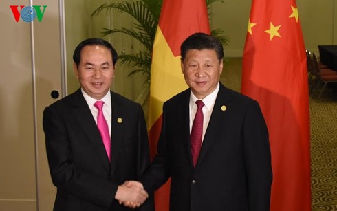 Presiden Tran Dai Quang melakukan pertemuan dengan para pemimpin APEC