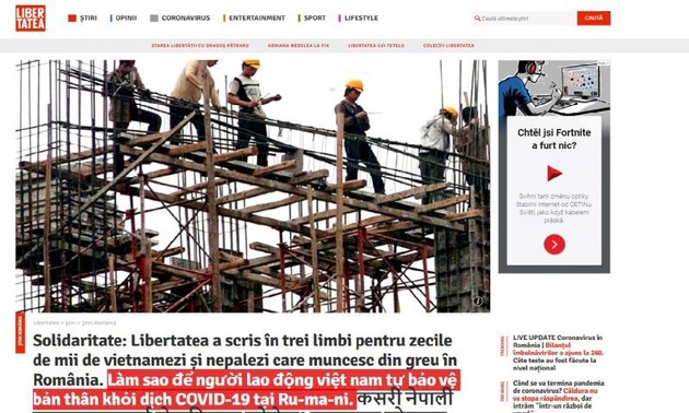 Rumania memuat artikel dalam bahasa Viet Nam untuk membantu pekerja Viet Nam mencegah dan menghindari wabah Covid-19