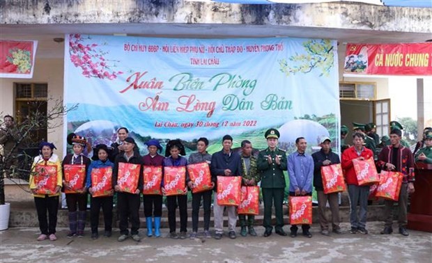 Tentara Perbatasan Provinsi Lai Chau Selenggarakan Penyambutan Awal Musim Semi di Daerah Perbatasan
