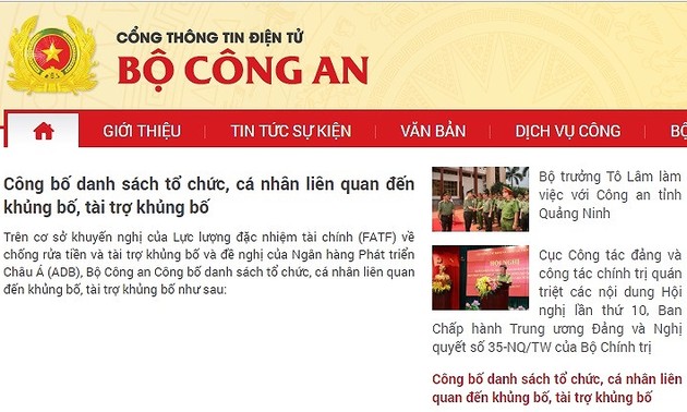 Vietnam publica lista de colectivos e individuos relacionados con el terrorismo