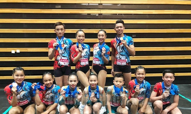 Vietnam meraih  3  medali emas Piala Senam Aerobic Dunia-2018