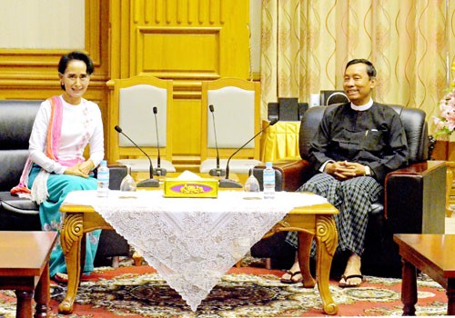 Myanmar’s speaker and opposition party leader agree on national reconciliation