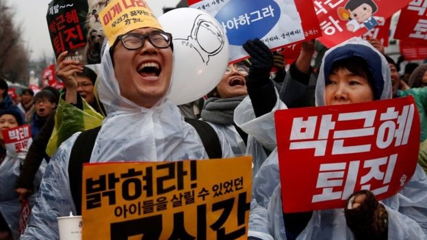 Demonstrations pro or against President Park Geun-hye continue in Seoul