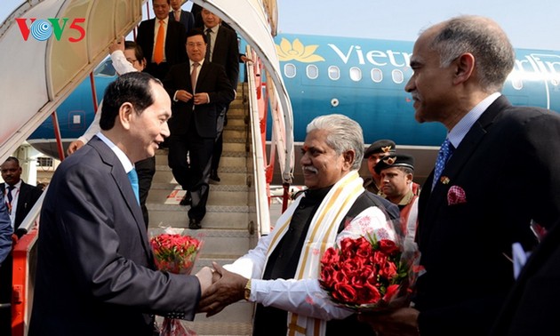 Le président Tran Dai Quang entame sa visite d’Etat en Inde