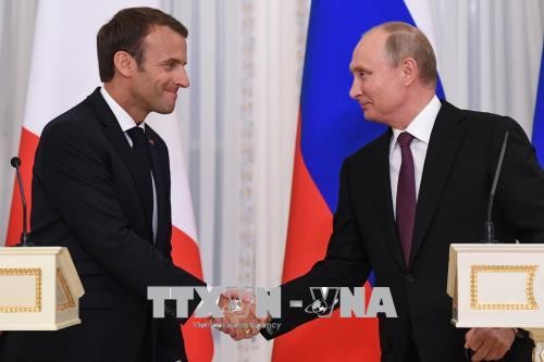À Saint-Pétersbourg, Emmanuel Macron et Vladimir Poutine insistent sur ce qui les rapproche