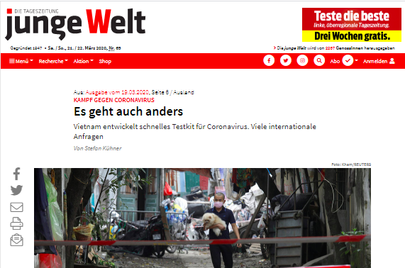 Un quotidien allemand salue le Vietnam pour sa réaction rapide contre le coronavirus