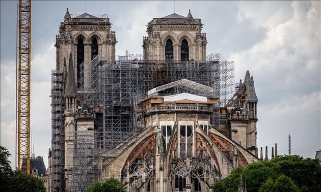 France: Démontage de l'échafaudage de Notre-Dame