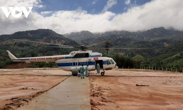 Molave : des hélicoptères mobilisés pour distribuer des denrées aux sinistrés