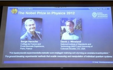 法美两名科学家分获2012年诺贝尔物理学奖
