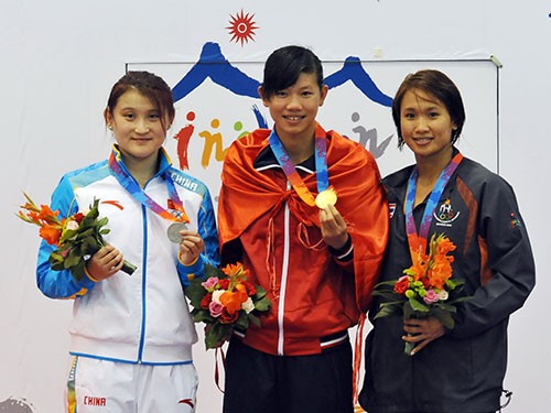 越南运动员在2013年亚洲室内运动会上夺得金牌